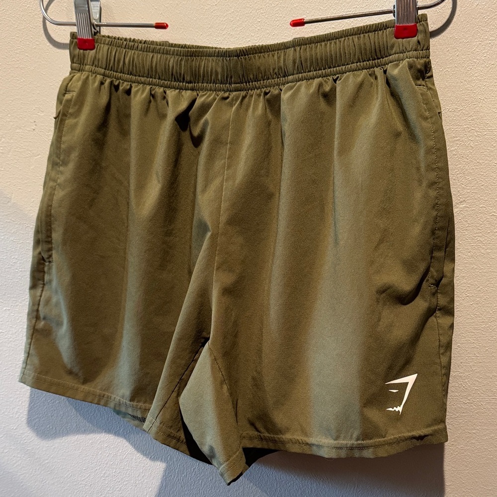 Gymshark Green Airy 100% Polyester Athletic Women’s Running Workout Gym Shorts